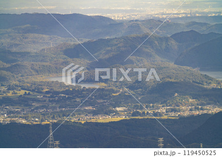 秋のえぼしスキー場　石子展望台からの風景　俯瞰　宮城県蔵王町 119450525