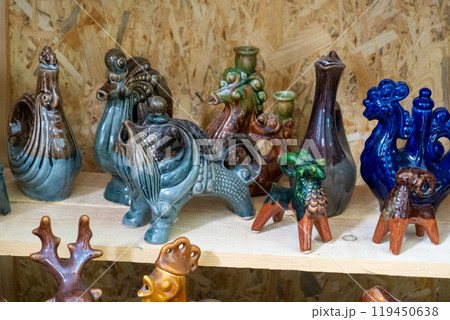 Ukrainian dishes. Clay ceramics. Old decor. 119450638