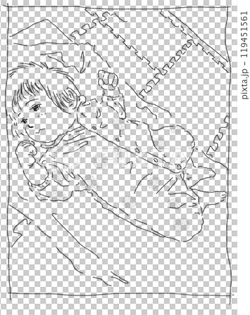 Sleeping baby black and white Sleeping baby black and white 119451561