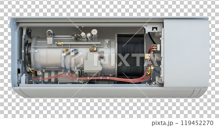 Cutaway view of an air conditioner 119452270