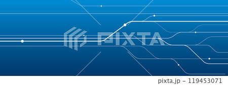 Railway transport. Railroad group outline illustration for your project. White lines image on blue background. Vector design art 119453071