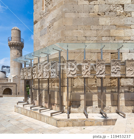Ancient Courtyard of the Palace of the Shirvanshahs in the Old City of Baku, Azerbaijan on a Sunny Day 119453237