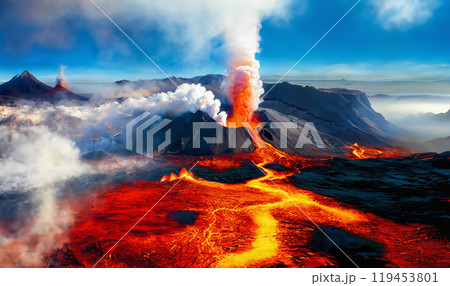 Volcanic Eruption - Volcanic Landscape Volcanic Eruption - Volcanic Landscape 119453801