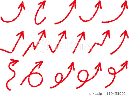 クレヨン風手描きの矢印イラスト1の4 クレヨン風手描きの矢印イラスト1の4 119453992