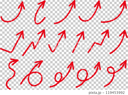 クレヨン風手描きの矢印イラスト1の4 クレヨン風手描きの矢印イラスト1の4 119453992