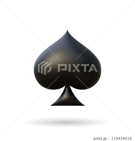 Spades Suit 3d. Vector illustration. Poker playing card. Symbols for casino, apps and websites or game design 119454018