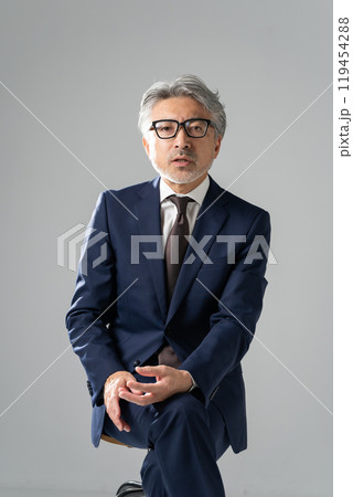 ビジネスマン　グレイヘア　インタビュー 119454288