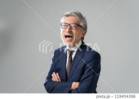 ビジネスマン グレイヘア 爆笑 ビジネスマン グレイヘア 爆笑 119454306