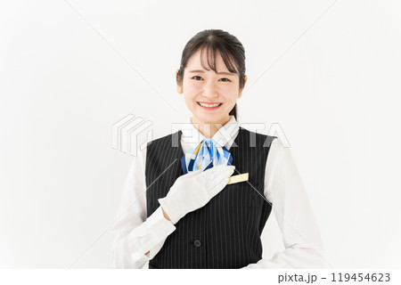 ビジネス　女性　制服　白手袋 119454623