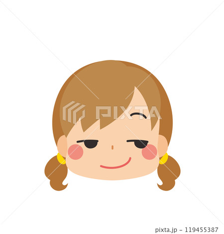 ニヤリと笑う可愛い小さな女の子の絵文字イラスト アイコン 顔 表情 白背景 ベクター ニヤリと笑う可愛い小さな女の子の絵文字イラスト アイコン 顔 表情 白背景 ベクター 119455387