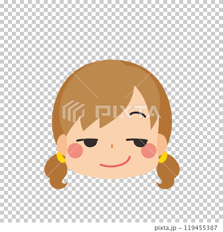 ニヤリと笑う可愛い小さな女の子の絵文字イラスト アイコン 顔 表情 白背景 ベクター ニヤリと笑う可愛い小さな女の子の絵文字イラスト アイコン 顔 表情 白背景 ベクター 119455387