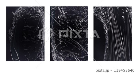 Vector texture of plastic film set 119455640