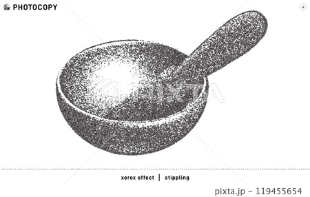 Stippling illustration with photocopy effect of Tibetan singing bowl 119455654