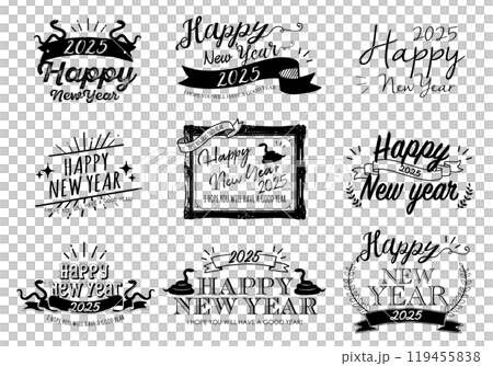 2025_Stylish New Year's card material set Silhouette 2025_Stylish New Year's card material set Silhouette 119455838