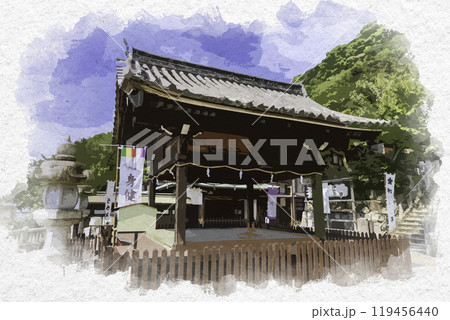 水彩画風　神戸　北野天満神社　兵庫県神戸市 119456440