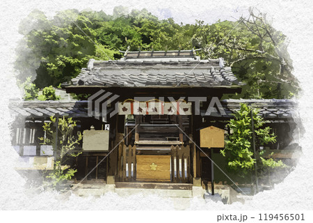 水彩画風　神戸　北野天満神社　兵庫県神戸市 119456501