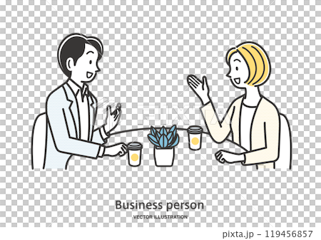 男性及女性辦公室職員開會 119456857