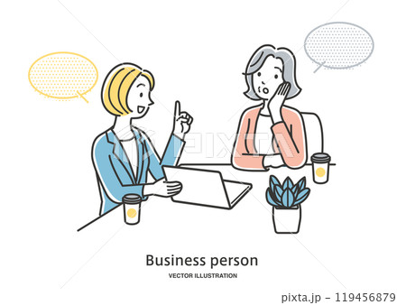 女性のアドバイザーに相談する年配の女性 119456879