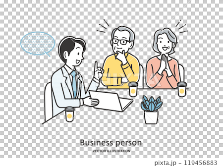 老夫婦向男性顧問諮詢 119456883