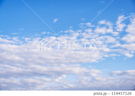 秋の空 青空 晴れ 10月 空イメージ 【東京都】 119457126