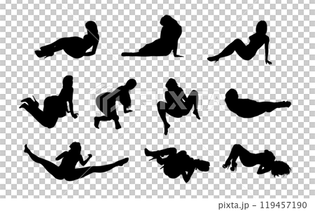 Sexy poses female silhouettes (set 4) 119457190