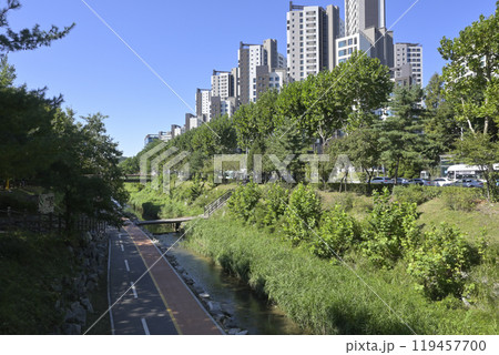 韓国の果川（グワチョン・Gwacheon）の街並み 119457700