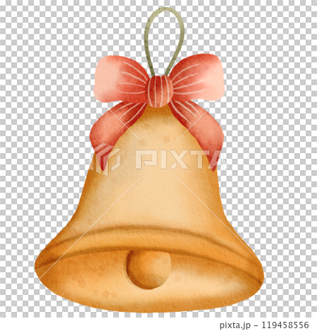 Christmas bell watercolor clipart, cozy Christmas a cute hand drawn, Festive holiday card design. Greeting cards, wallpapers, winter season party decorations Christmas bell watercolor clipart, cozy Christmas a cute hand drawn, Festive holiday card design. Greeting cards, wallpapers, winter season party decorations 119458556