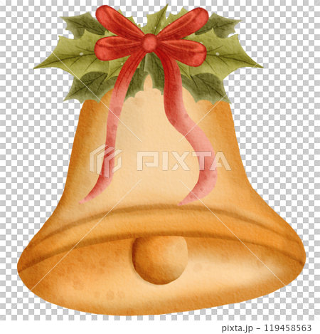 Christmas bell bow watercolor clipart, cozy Christmas a cute hand drawn, Festive holiday card design. Greeting cards, wallpapers, winter season party decorations Christmas bell bow watercolor clipart, cozy Christmas a cute hand drawn, Festive holiday card design. Greeting cards, wallpapers, winter season party decorations 119458563