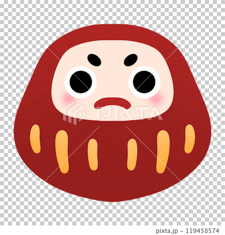 Daruma Cartoon Doll Japanese Style 119458574