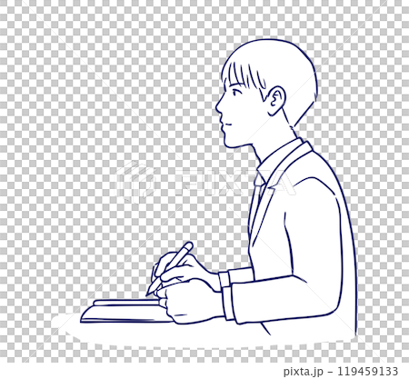 高中男孩正在上課 119459133