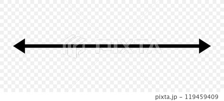 Straight Long Arrow. Icon of width, height, thickness, depth and length. Simple black symbol for measuring. Vector illustration on transparent background Straight Long Arrow. Icon of width, height, thickness, depth and length. Simple black symbol for measuring. Vector illustration on transparent background 119459409