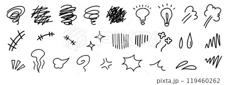 感情を表す手書きのイラストアイコン 119460262