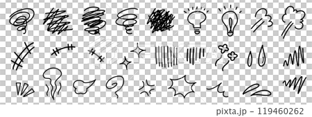 感情を表す手書きのイラストアイコン 119460262