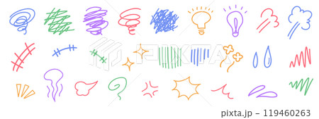 感情を表す手書きのイラストアイコン 感情を表す手書きのイラストアイコン 119460263