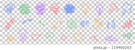 感情を表す手書きのイラストアイコン 感情を表す手書きのイラストアイコン 119460263