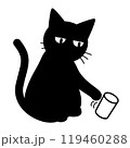 猫がコップを倒そうとしているイラスト 119460288