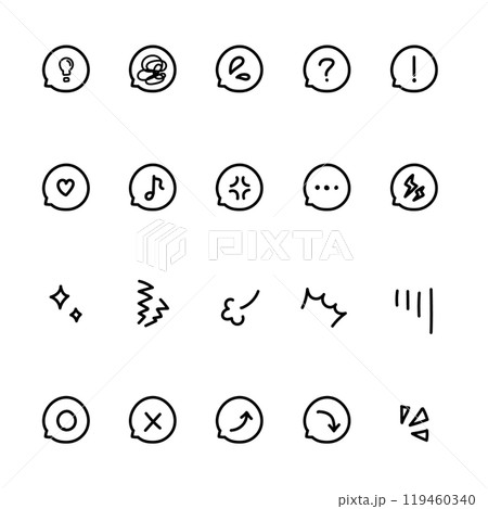 感情を表すアイコンセット 119460340