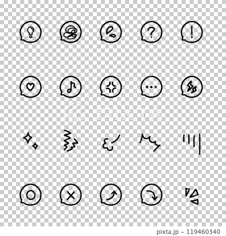 感情を表すアイコンセット 119460340