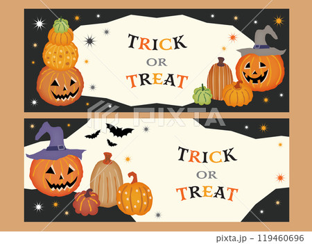 ハロウィンモチーフのかわいいバナー ハロウィンモチーフのかわいいバナー 119460696