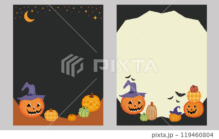 ハロウィンモチーフのかわいいテンプレート ハロウィンモチーフのかわいいテンプレート 119460804