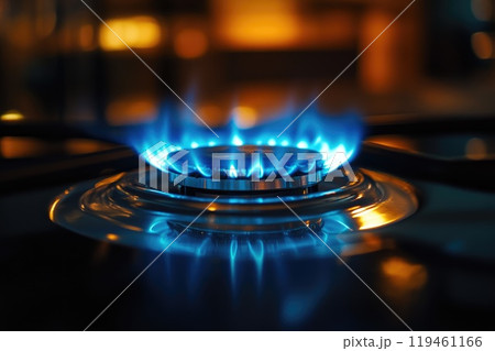 Circular Gas Stove with Luminous Blue Flame Circular Gas Stove with Luminous Blue Flame 119461166