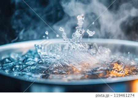 Capturing the Steam from a Boiling Pot of Water 119461274