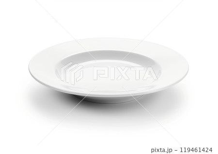 Empty white plate isolated on white background 119461424
