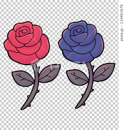 赤い薔薇と青い薔薇 赤い薔薇と青い薔薇 119461676