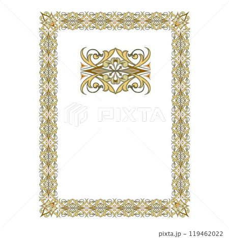 Vintage traditional realistic black and color frames set on white background isolated vector illustration 119462022