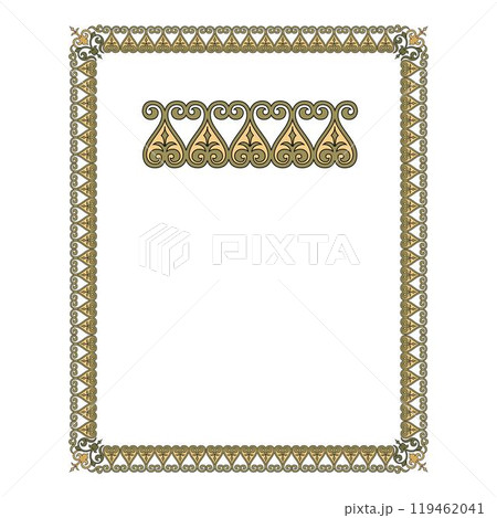 Vintage traditional realistic black and color frames set on white background isolated vector illustration 119462041
