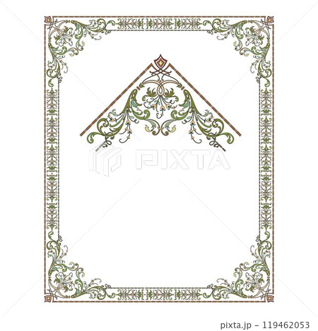 Vintage traditional realistic black and color frames set on white background isolated vector illustration 119462053