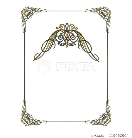 Vintage traditional realistic black and color frames set on white background isolated vector illustration 119462064