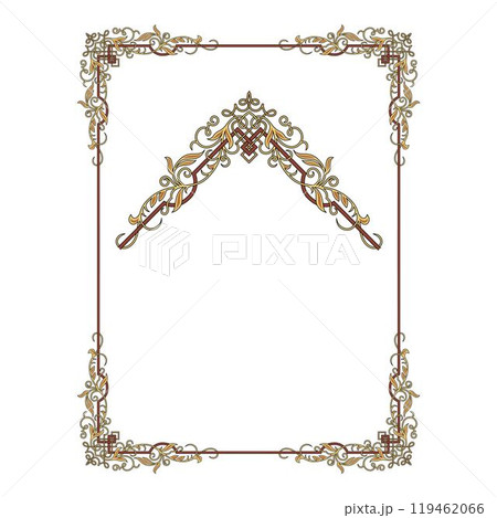 Vintage traditional realistic black and color frames set on white background isolated vector illustration 119462066