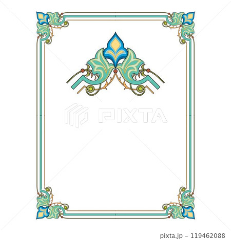 Vintage traditional realistic black and color frames set on white background isolated vector illustration 119462088